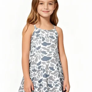 Camo straps ruffle girls athletic dress