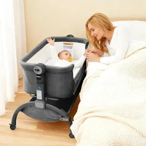 2-in-1 Baby Cribs Multifunctional Bedside Swing