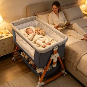 Baby Crib 3 in 1 Baby Bassinet Portable Bedside
