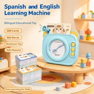 Toddler Toys Bilingual English and Spanish Talking Flash Cards